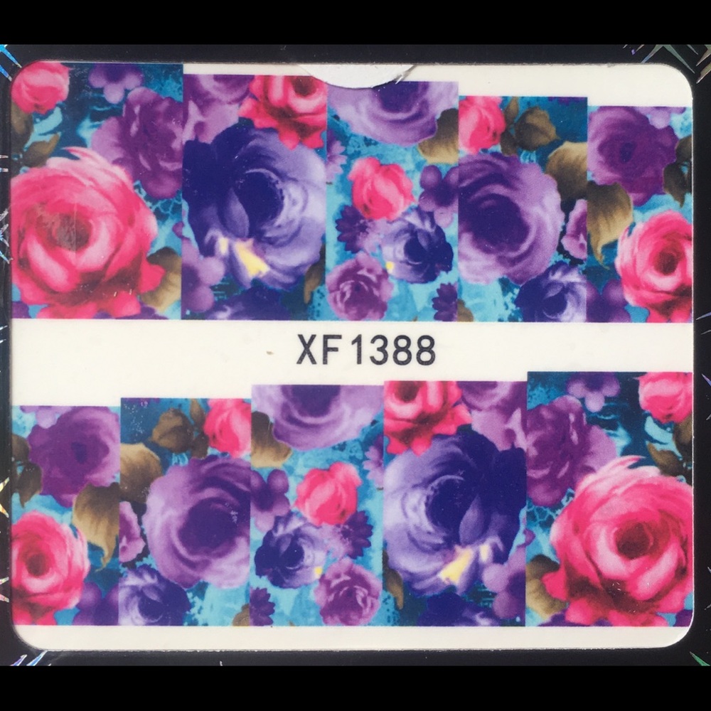 3/$12 Nail Art Waterslide Tattoos in Purple & Pink